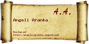 Angeli Aranka névjegykártya